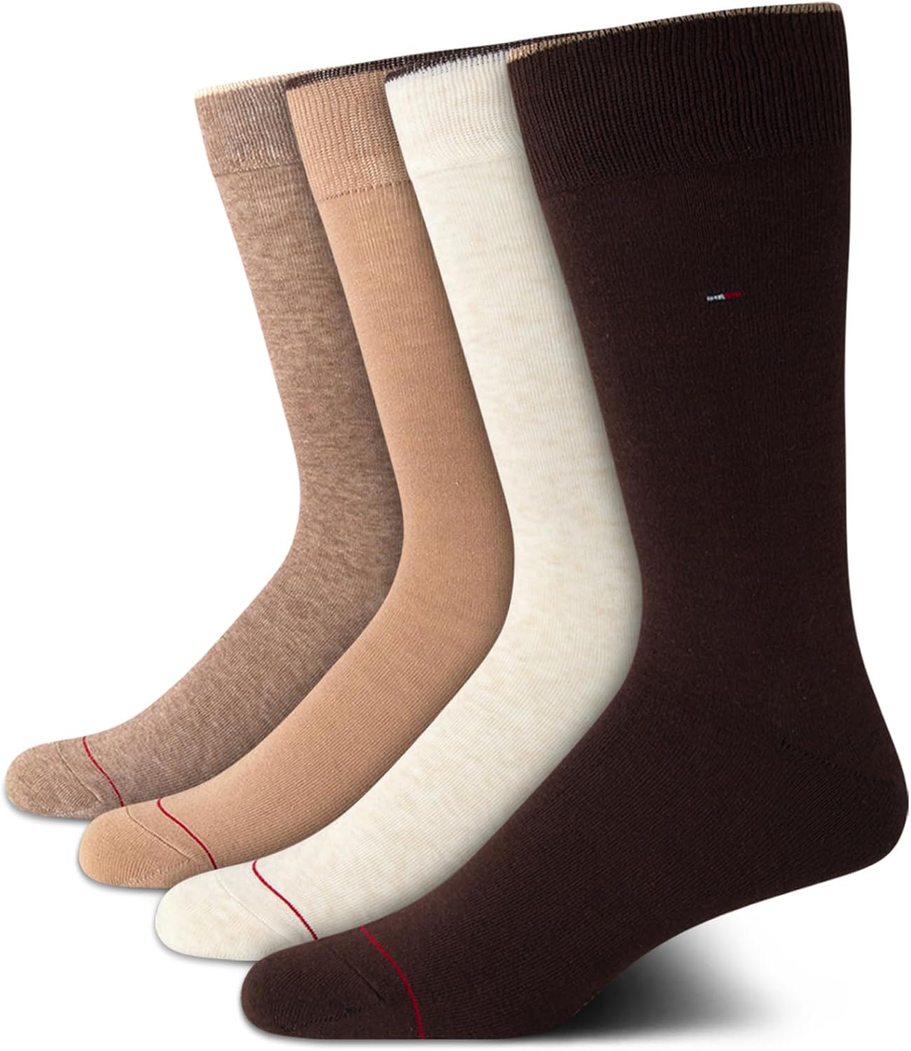 

Мужские носки Tommy Hilfiger под пошив - 4 пары легких, мягких, из хлопковой смеси, носков - удобные, эластичные, для мужчин, Brown Multi