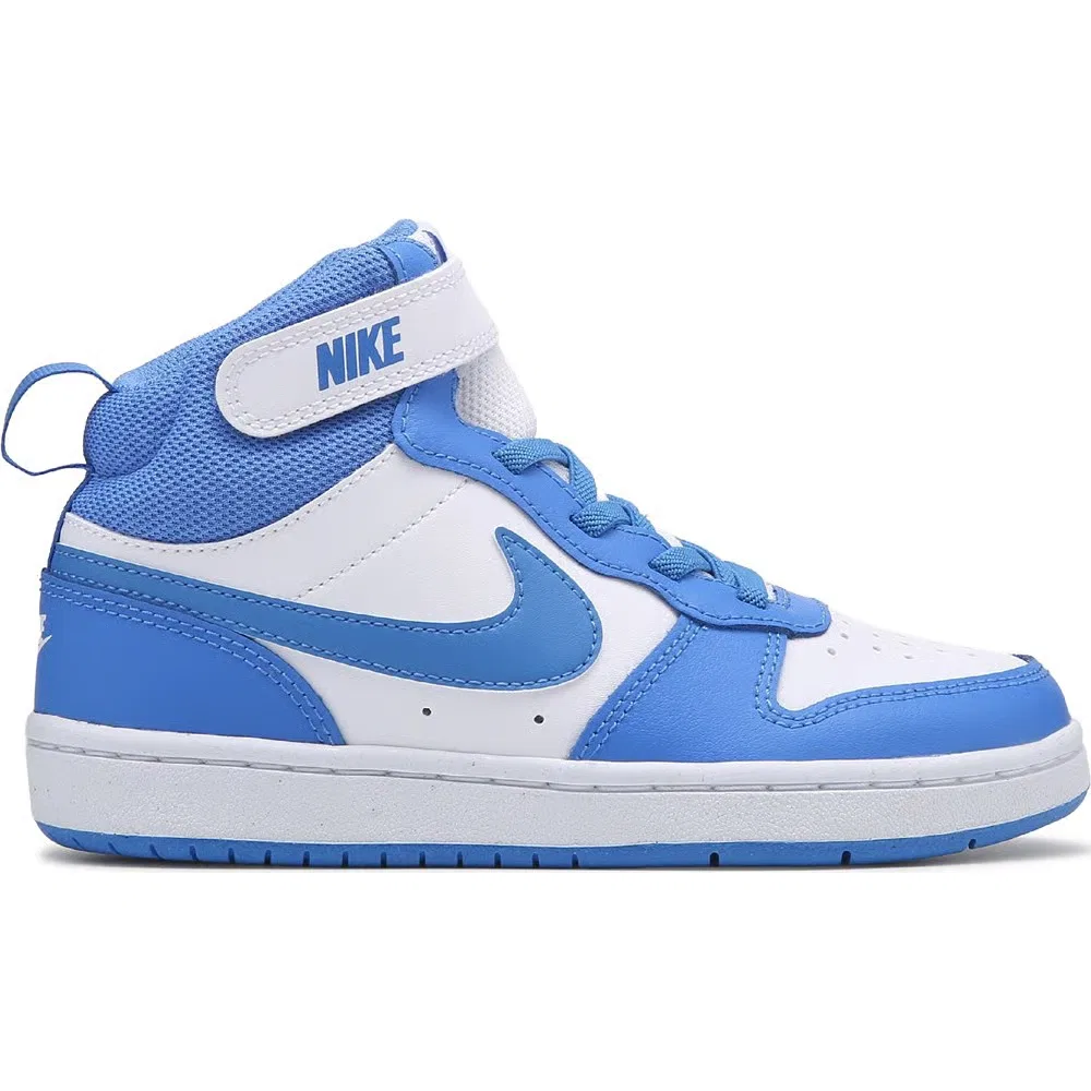 Детские высокие кроссовки Court Borough Mid 2 Nike, White/Blue — фото 2