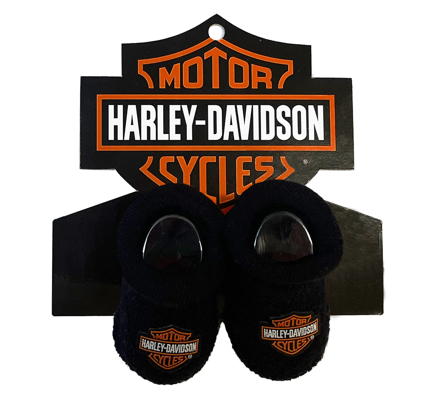 Детские вязаные пинетки-носки с нашивкой Bar & Shield, Black Harley Davidson