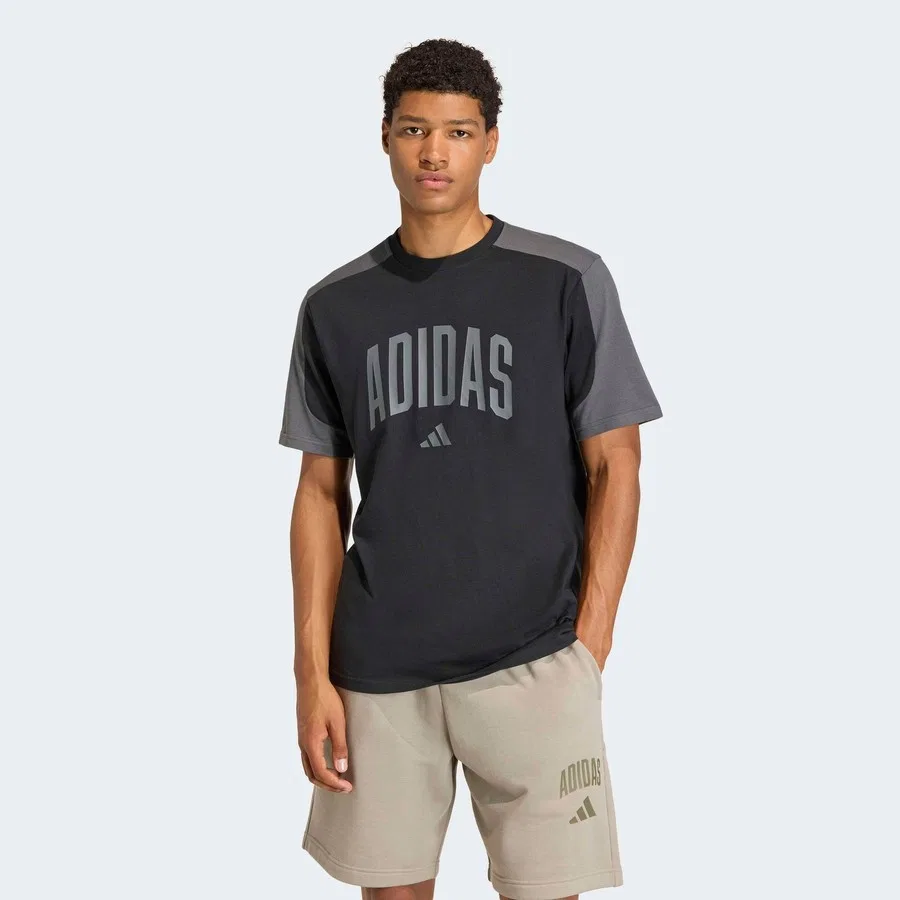 Мужская футболка с принтом Collegiate adidas, Черный