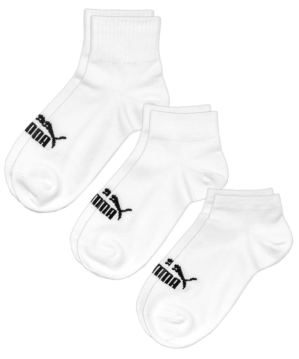 Детские носки-комплект из 3 пар с логотипом PUMA, короткие, 19-23 см, White — фото 2