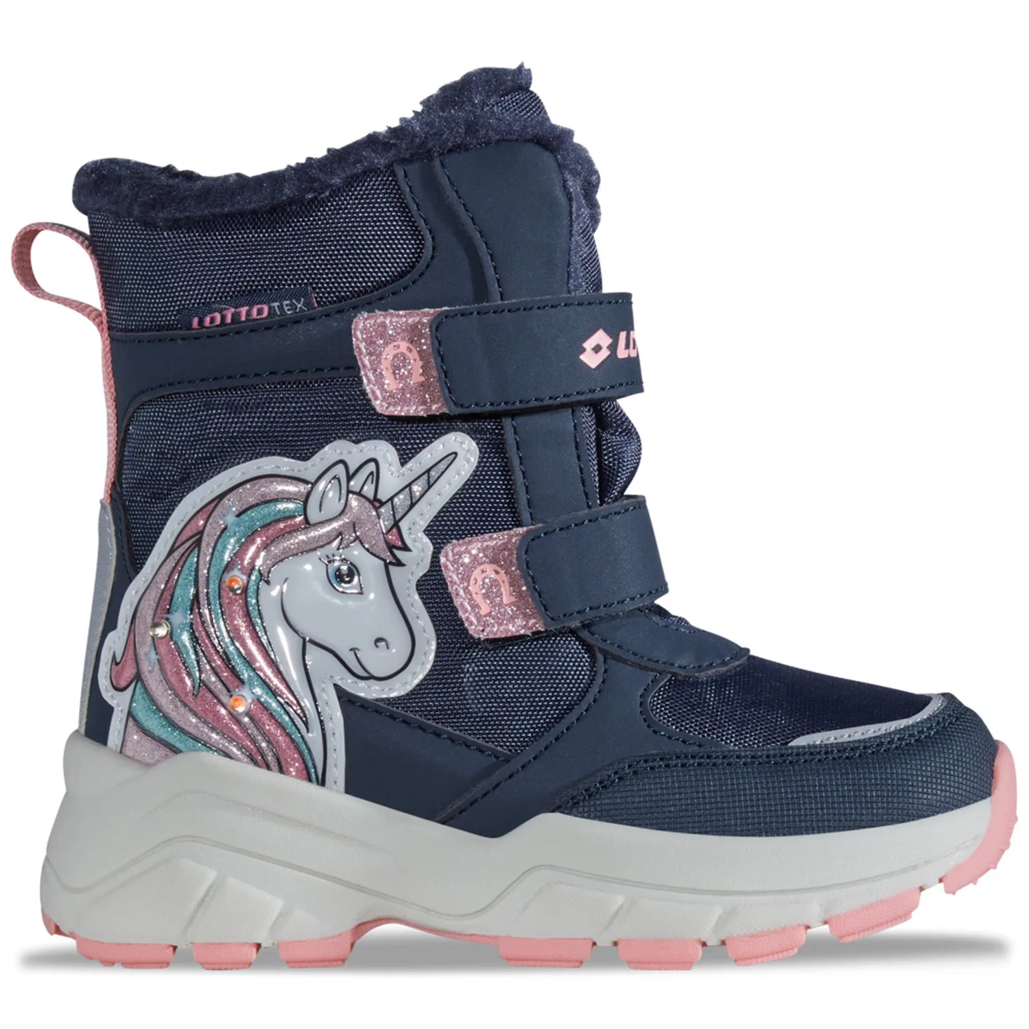 Детские зимние ботинки с подсветкой Lotto, Navy/Pink