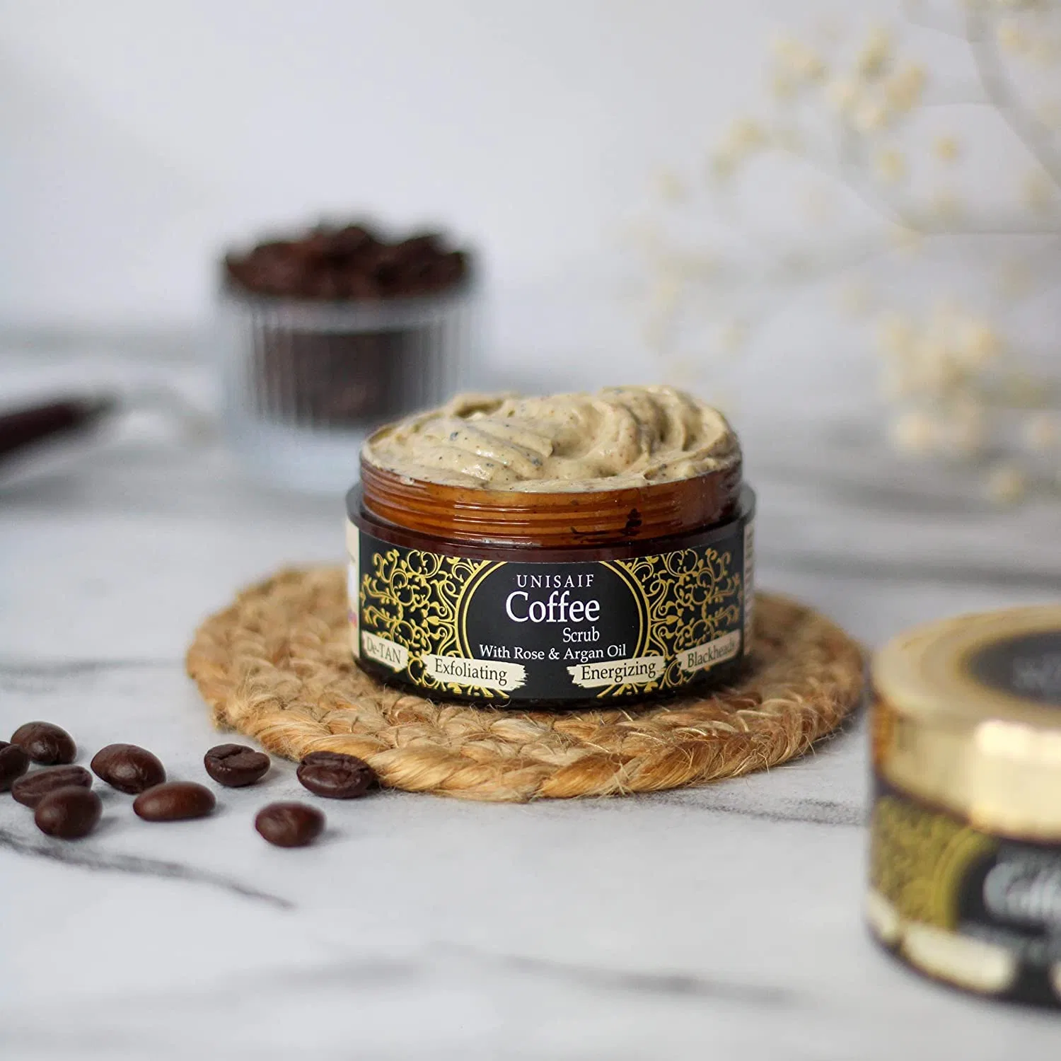 Скраб для тела Coffee Organic Scrub Unisaif, 50 г, Rose — фото 4