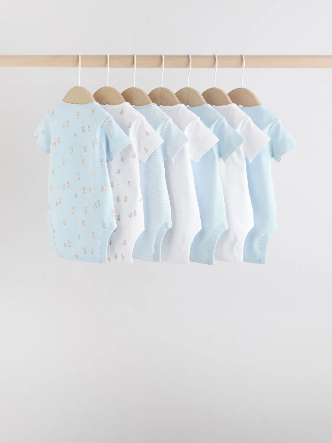 Комплект боди с коротким рукавом, 7 штук, Baby Bear Next, голубой — фото 2