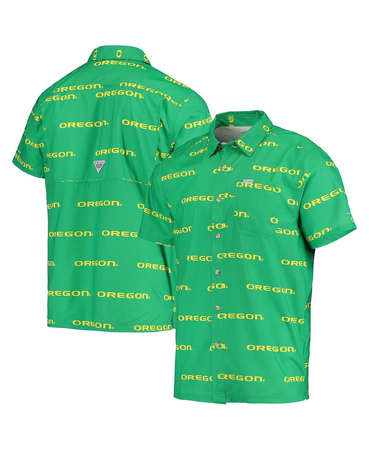 

Мужская зеленая рубашка oregon ducks super slack tide omni-shade на пуговицах Columbia, зеленый