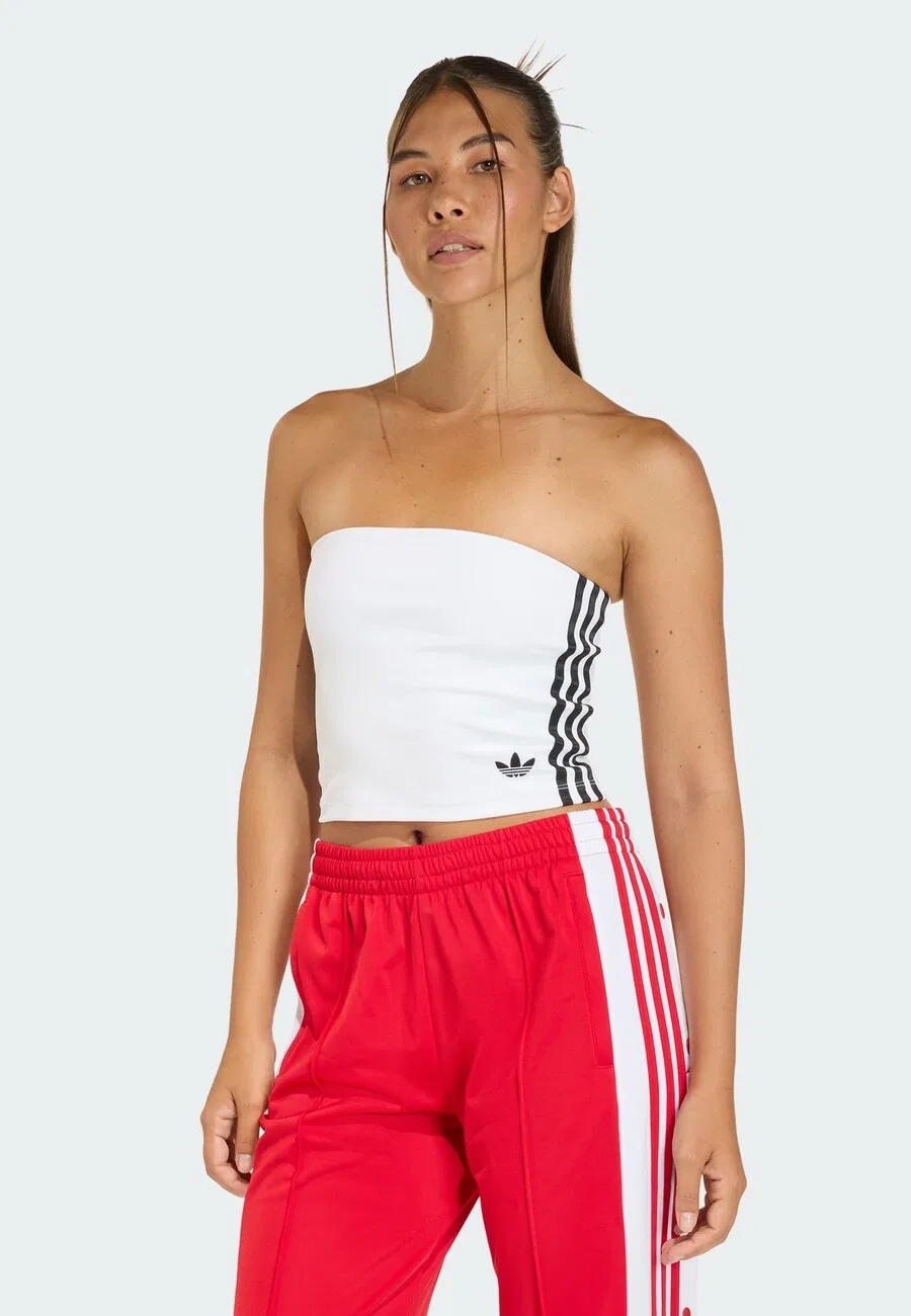 Топ ADIDAS ORIGINALS '3 STRIPES TUBE' белого цвета — фото 2