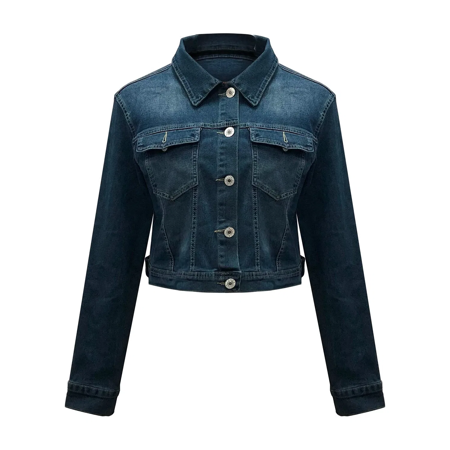 Женская джинсовая куртка оверсайз с длинным рукавом Vintage, blue — фото 3