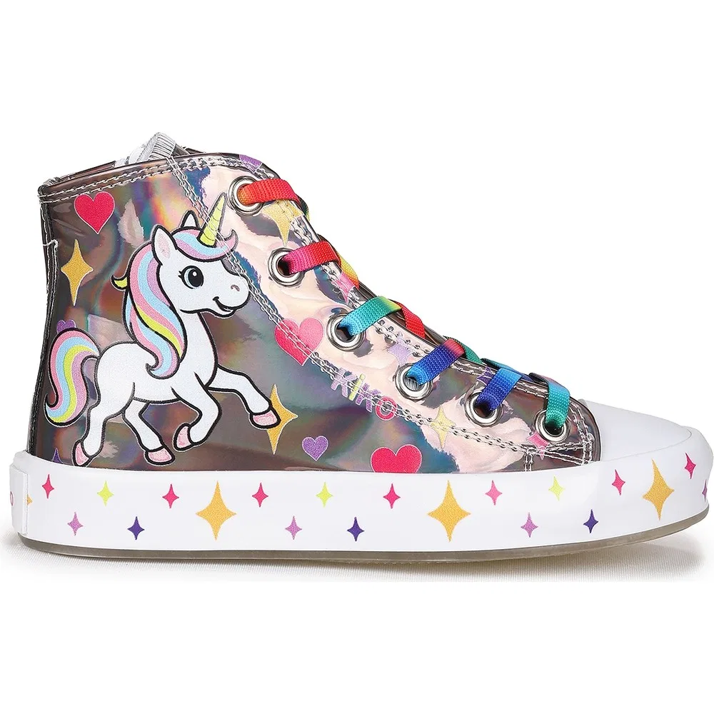 Детские спортивные кроссовки для девочек на молнии с принтом единорога Pames Unicorn Kiko Kids — фото 4