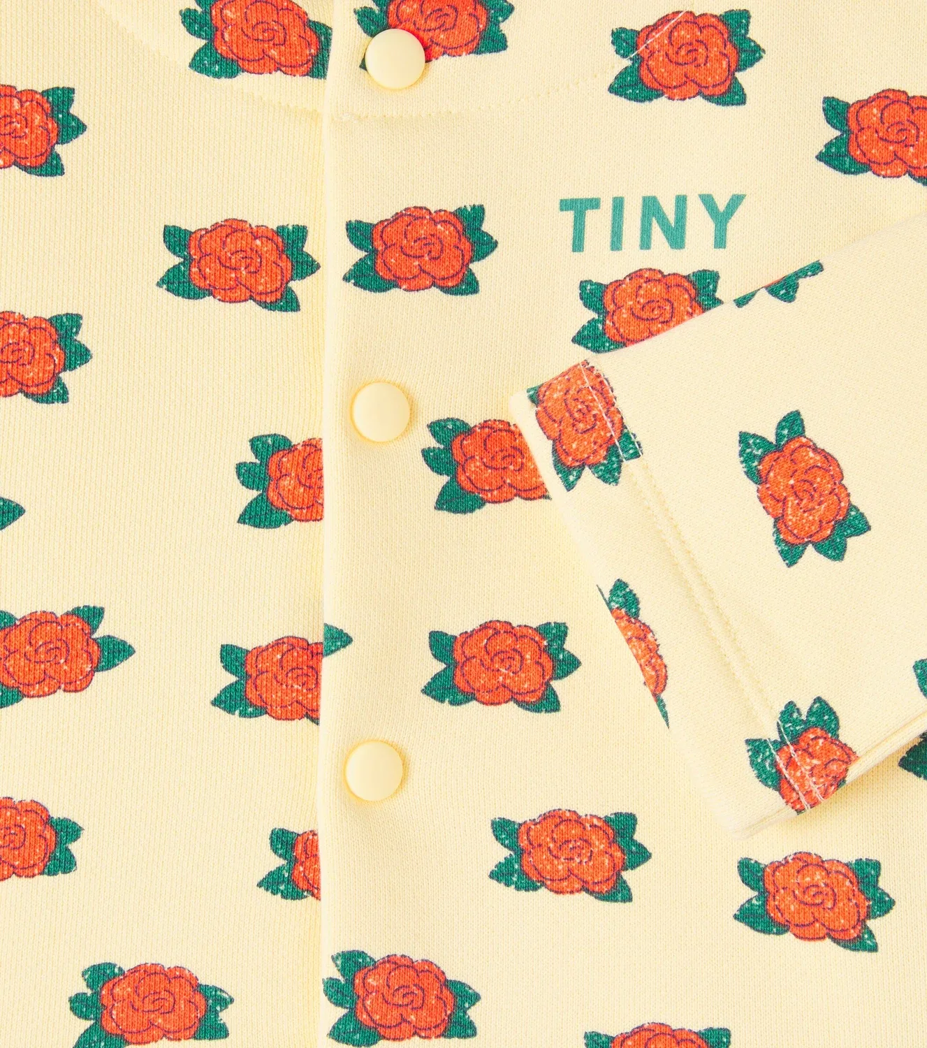 Детский кардиган с цветочным узором Tinycottons, желтый — фото 3