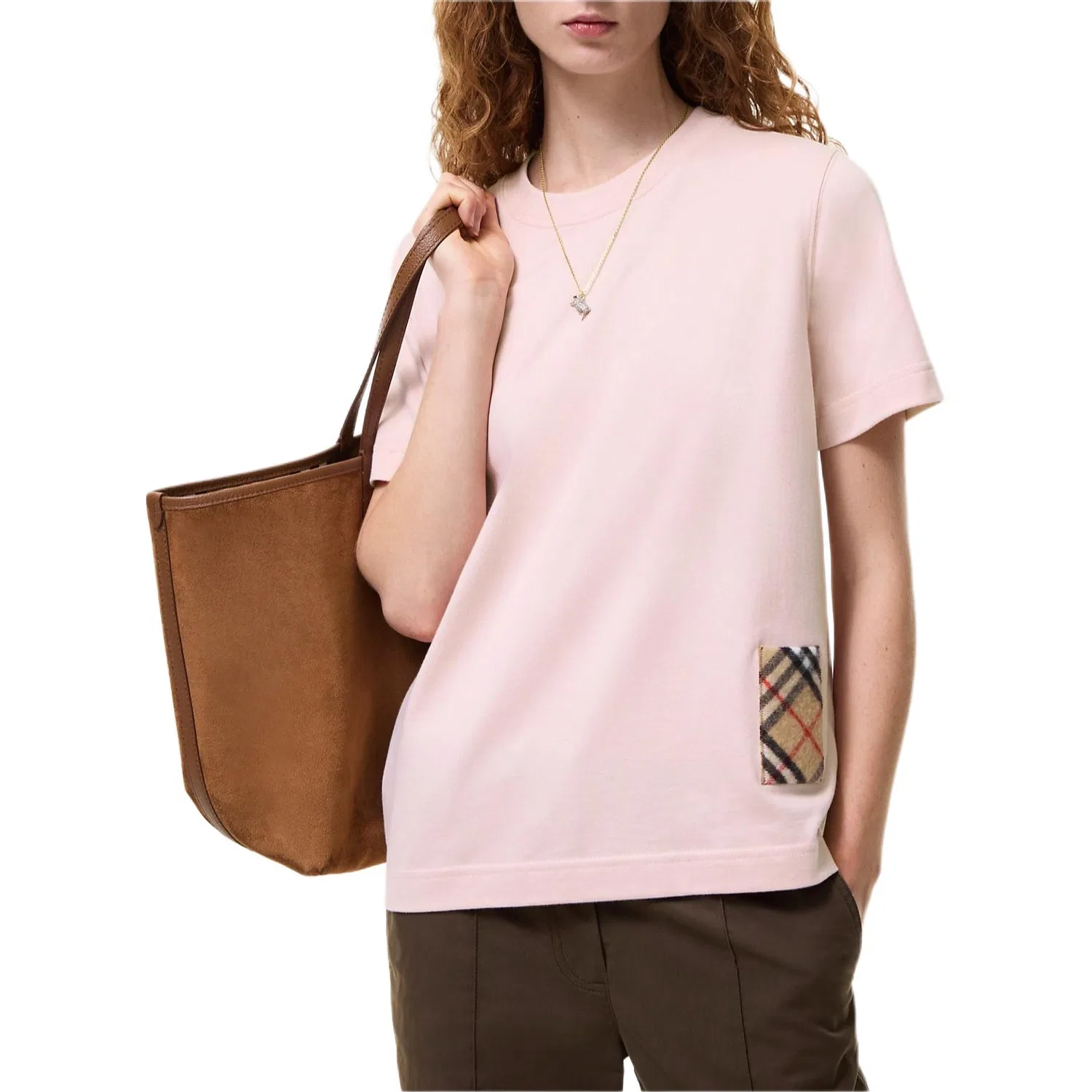 Женская футболка с круглым вырезом Burberry, Pink — фото 3