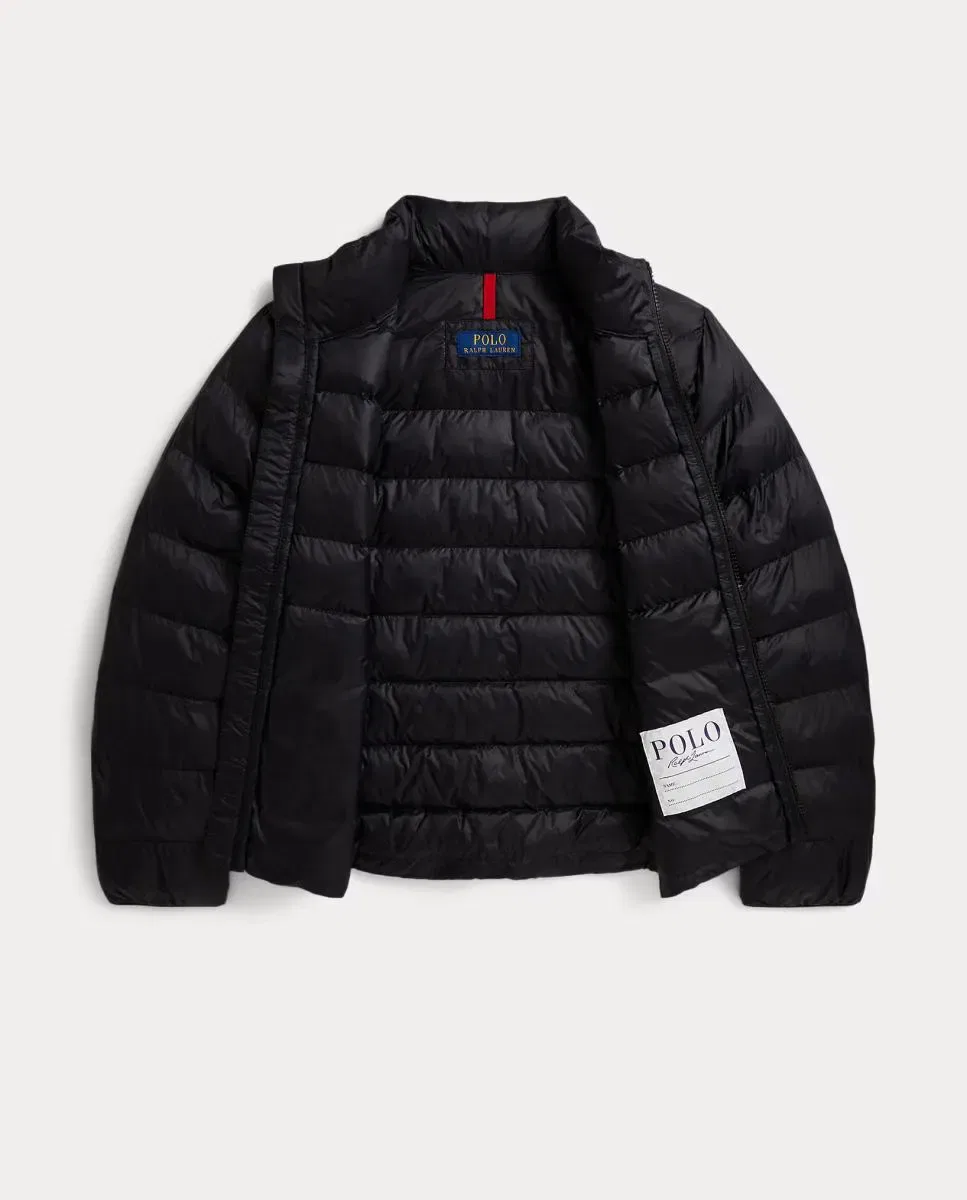 Детская куртка-пуховик для девочек из переработанного нейлона Polo Ralph Lauren, Черный — фото 3