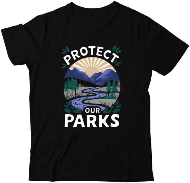 Мужская футболка с принтом Protect Our Parks, Black