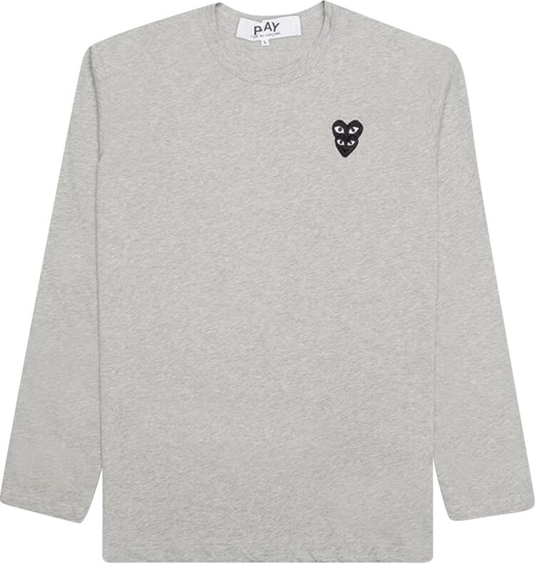 

Футболка Comme des Garçons PLAY Stacked Heart Long-Sleeve T-Shirt 'Grey', серый