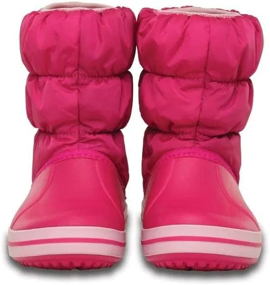 Детские зимние сапоги для девочек Winter Puff Crocs, Candy Pink — фото 4