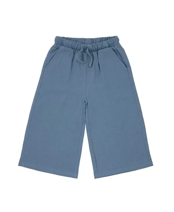 Детские брюки для девочек хлопковые Relaxed Fit Mumzers, синий