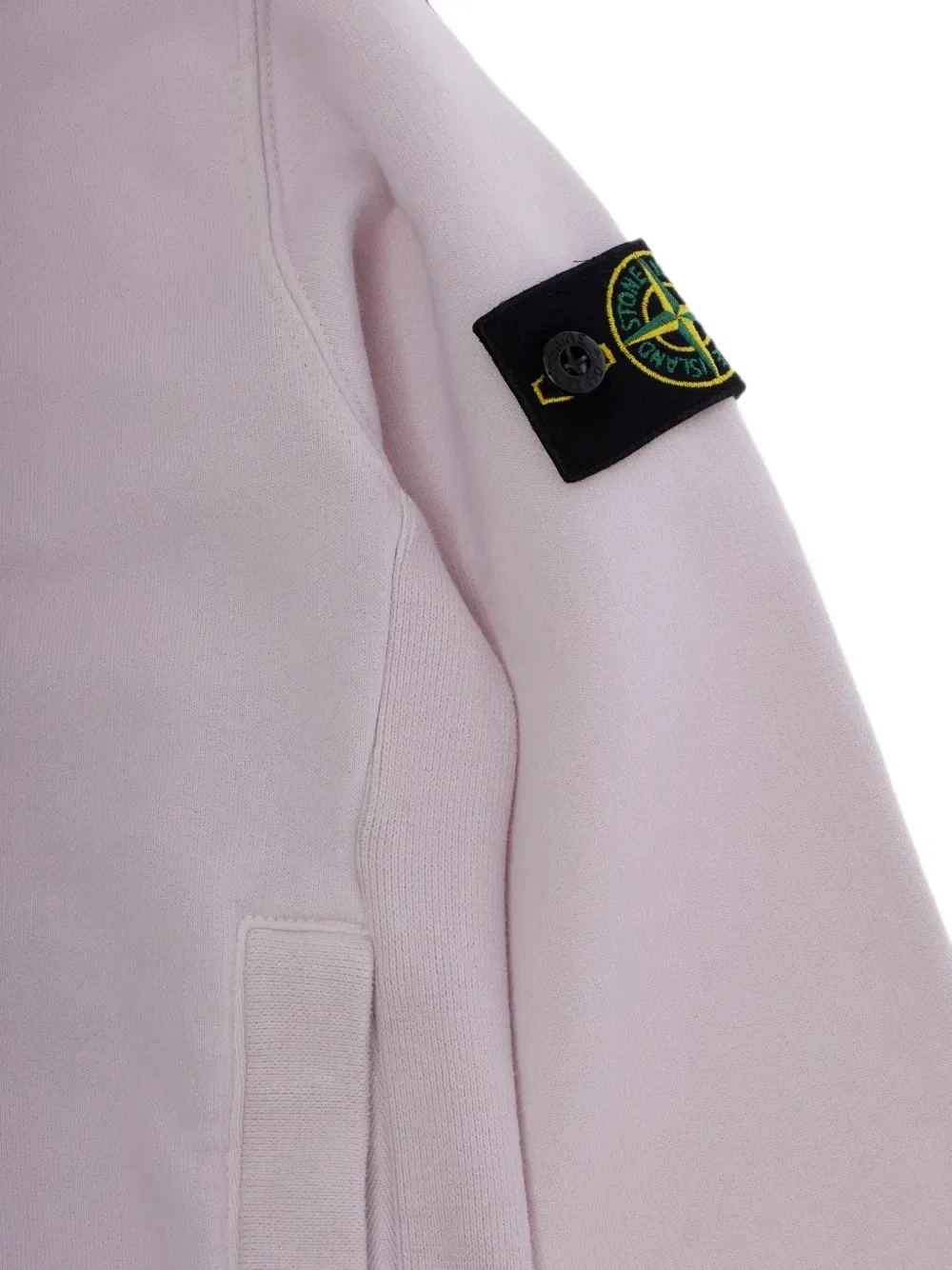 Толстовка на молнии с нашивкой-логотипом Stone Island Junior, розовый — фото 3