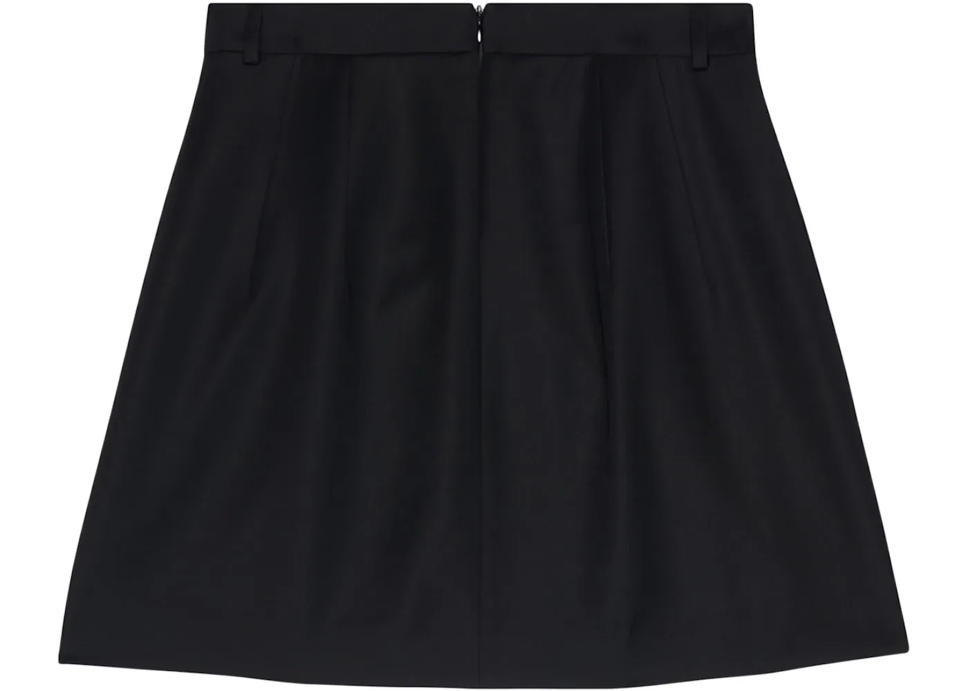 Женская мини-юбка свободного кроя из шерстяного габардина Virgin Wool Twill Balenciaga, Black — фото 2