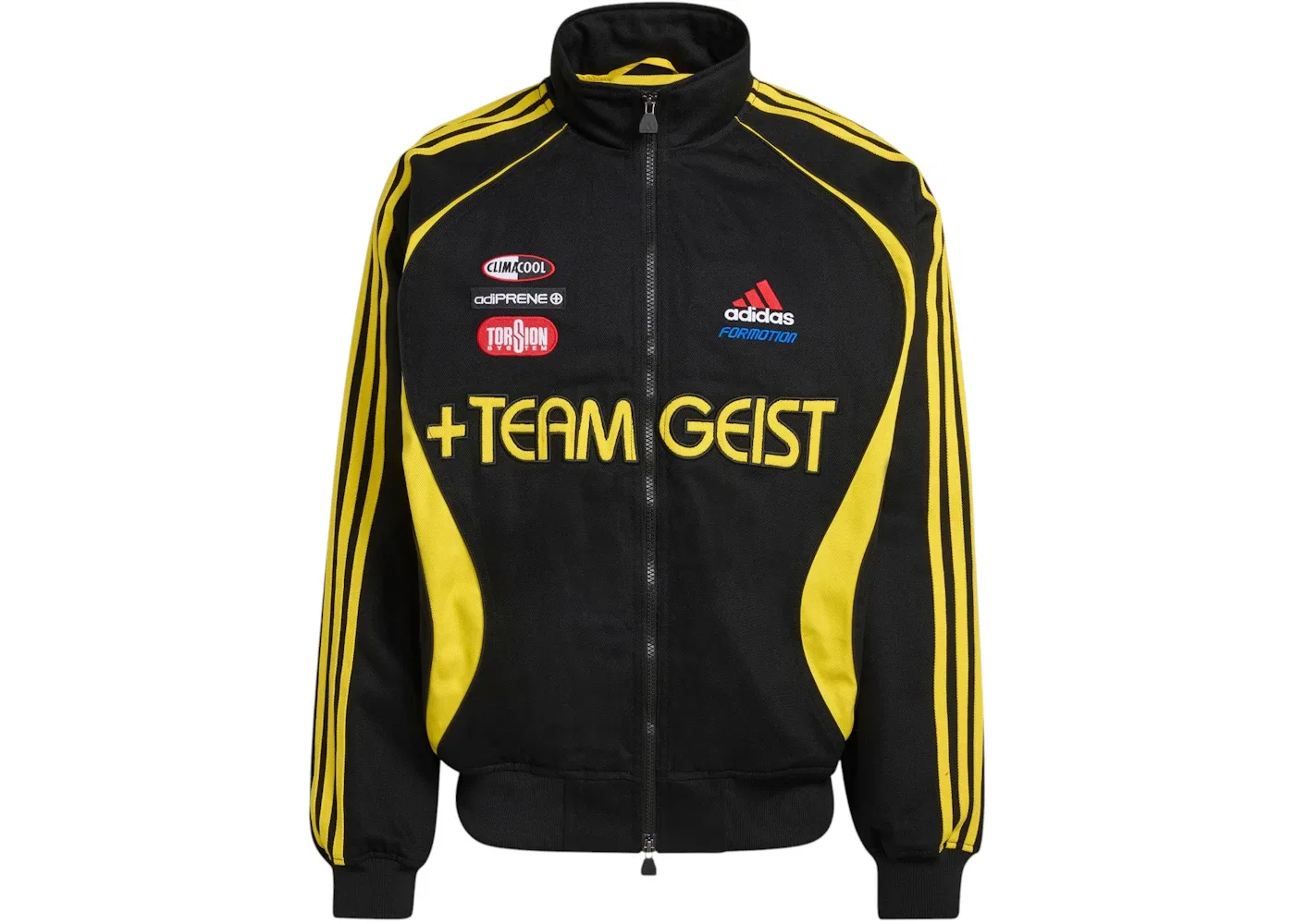 Мужская куртка-мотокуртка с принтом Teamgeist Moto Adidas, цвет Black Yellow
