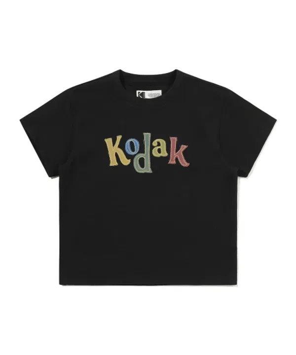 Футболка с логотипом, хлопок, Kodak Kids, черный