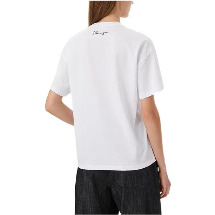 Футболка с круглым вырезом, минималистичный стиль, Emporio Armani, White — фото 4