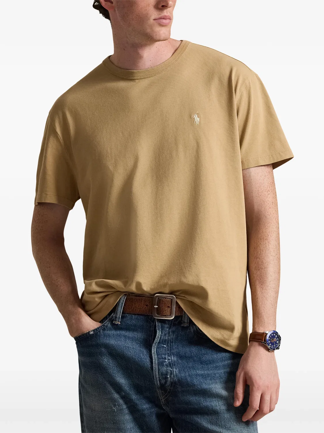 Футболка с коротким рукавом с логотипом Polo Ralph Lauren, нейтральные — фото 4