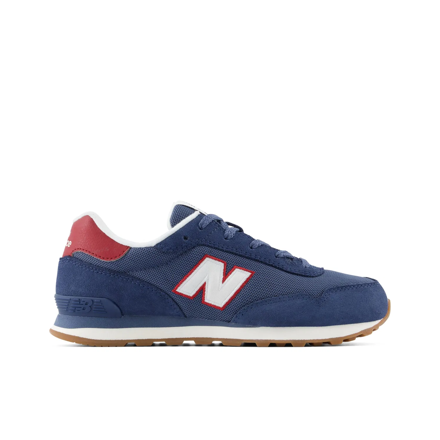 Детские кроссовки на шнуровке 515 New Balance, Navy/Red — фото 3