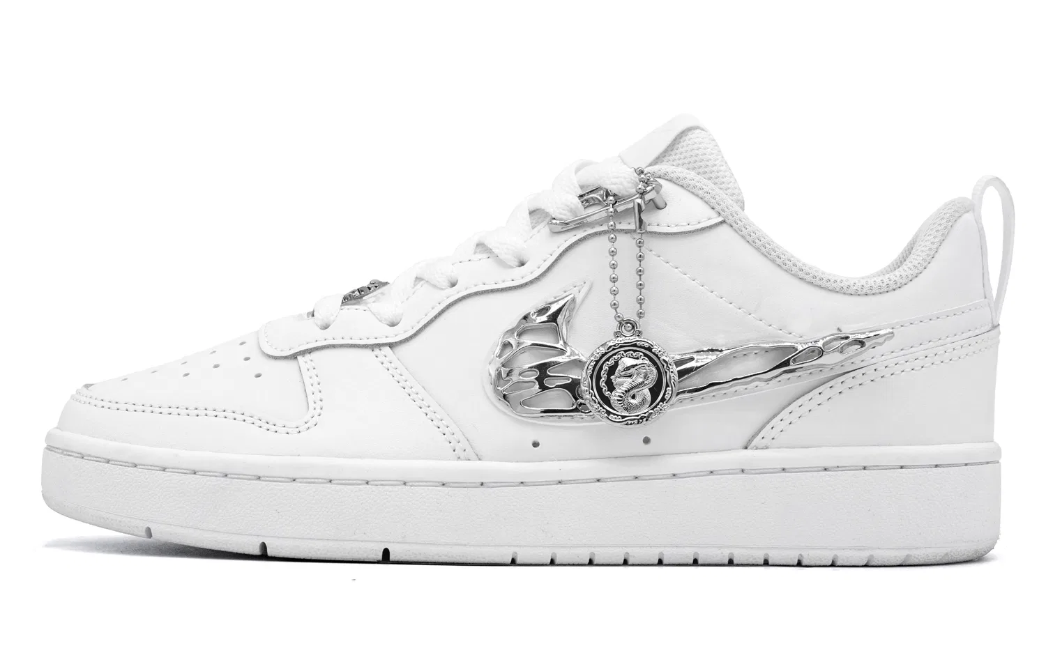 Кроссовки для скейтбординга Court Borough Kids, Nike, White Silver