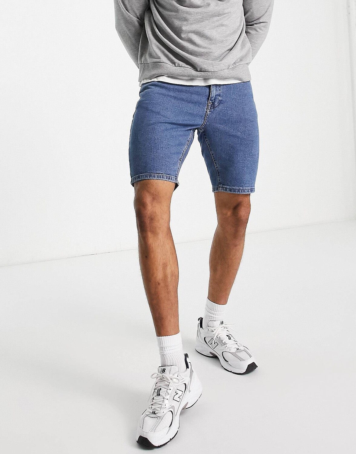 

Синие джинсовые шорты скинни ASOS DESIGN