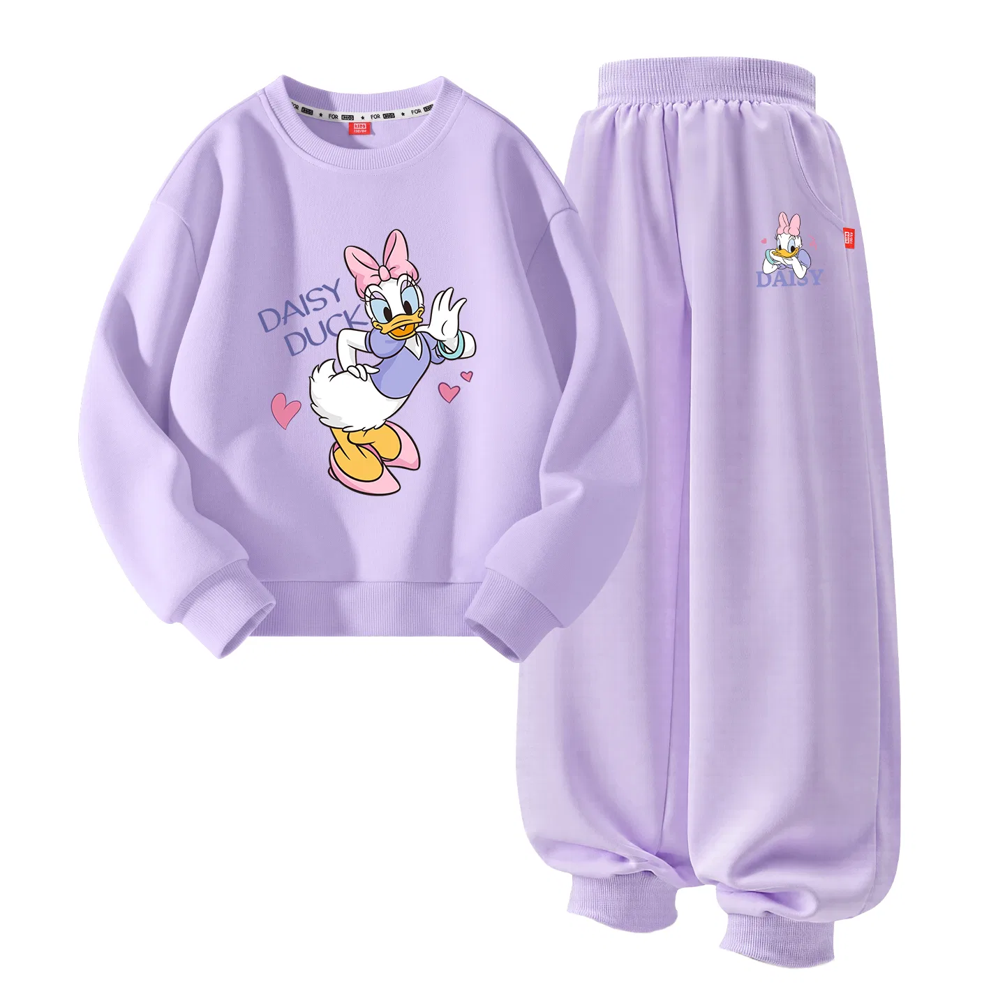 Детский спортивный костюм с круглым вырезом Disney, Цвет: Di Lao Taro Purple+Di Smile Dai K Taro Purple — фото 4