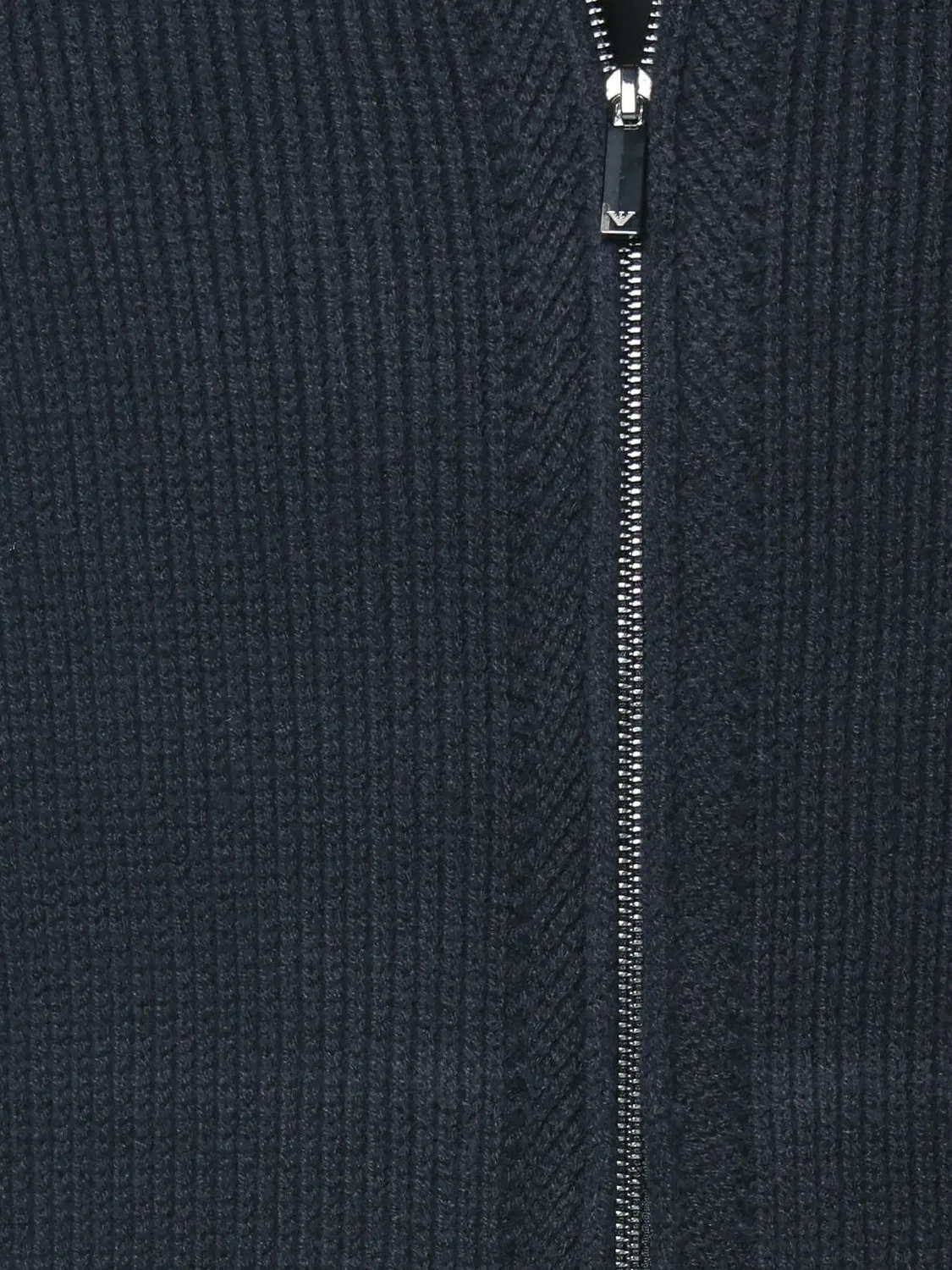 Emporio Armani Вязаный шерстяной кардиган в рубчик, синий — фото 2