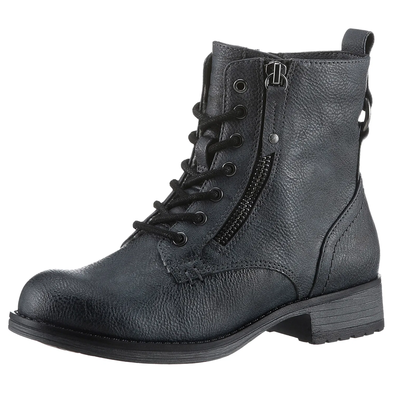 Детские зимние ботинки на шнуровке и молнии Mustang Shoes, Navy Used