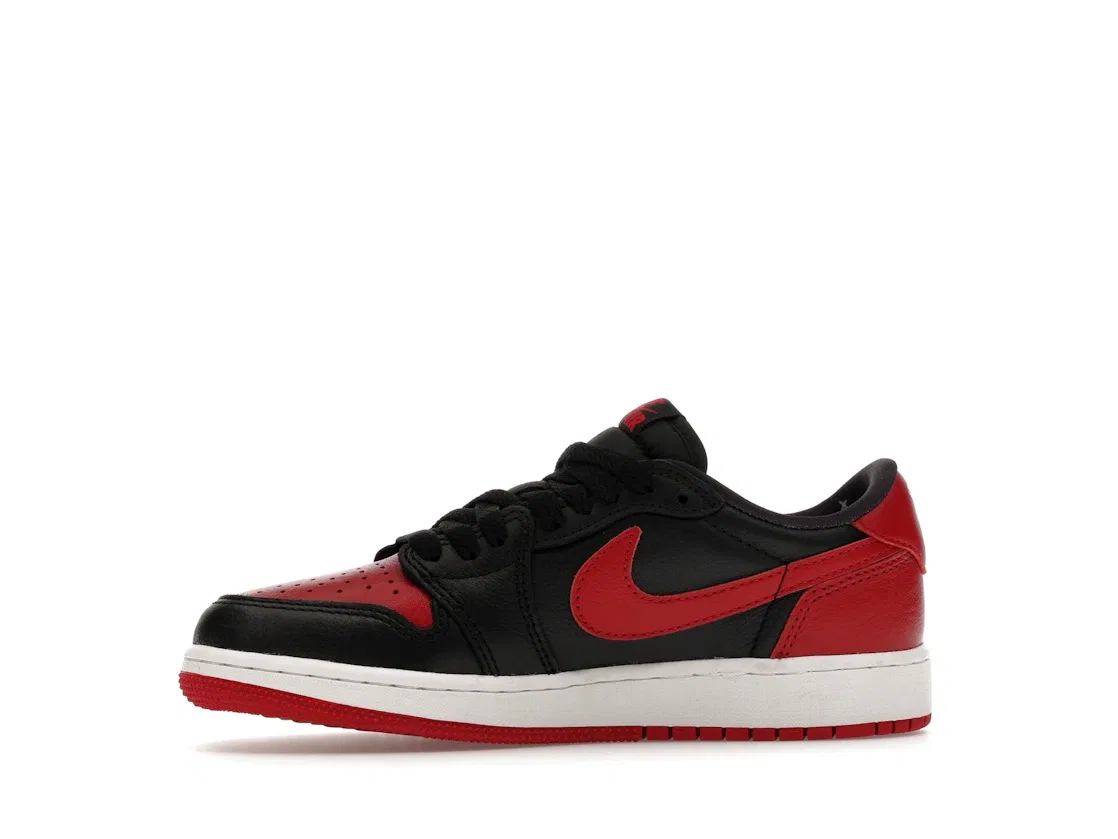 Детские кроссовки Lifestyle с высоким голенищем Jordan 1 Retro Low OG Banned, Black/Red — фото 3
