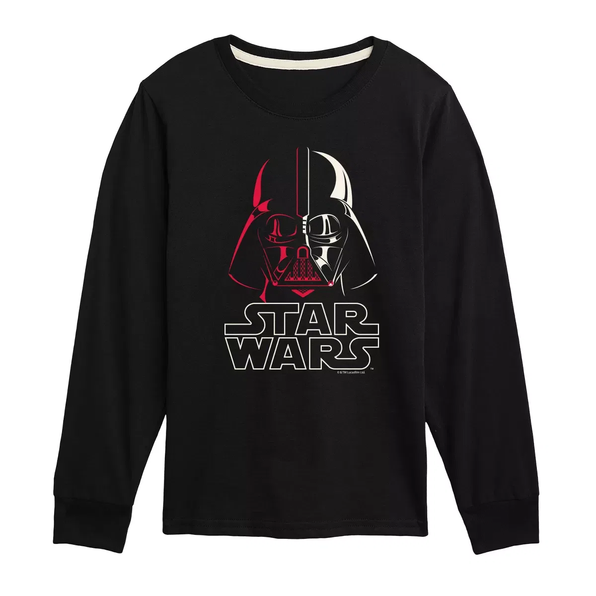 Детский лонгслив с принтом Darth Vader Logo Star Wars, Black
