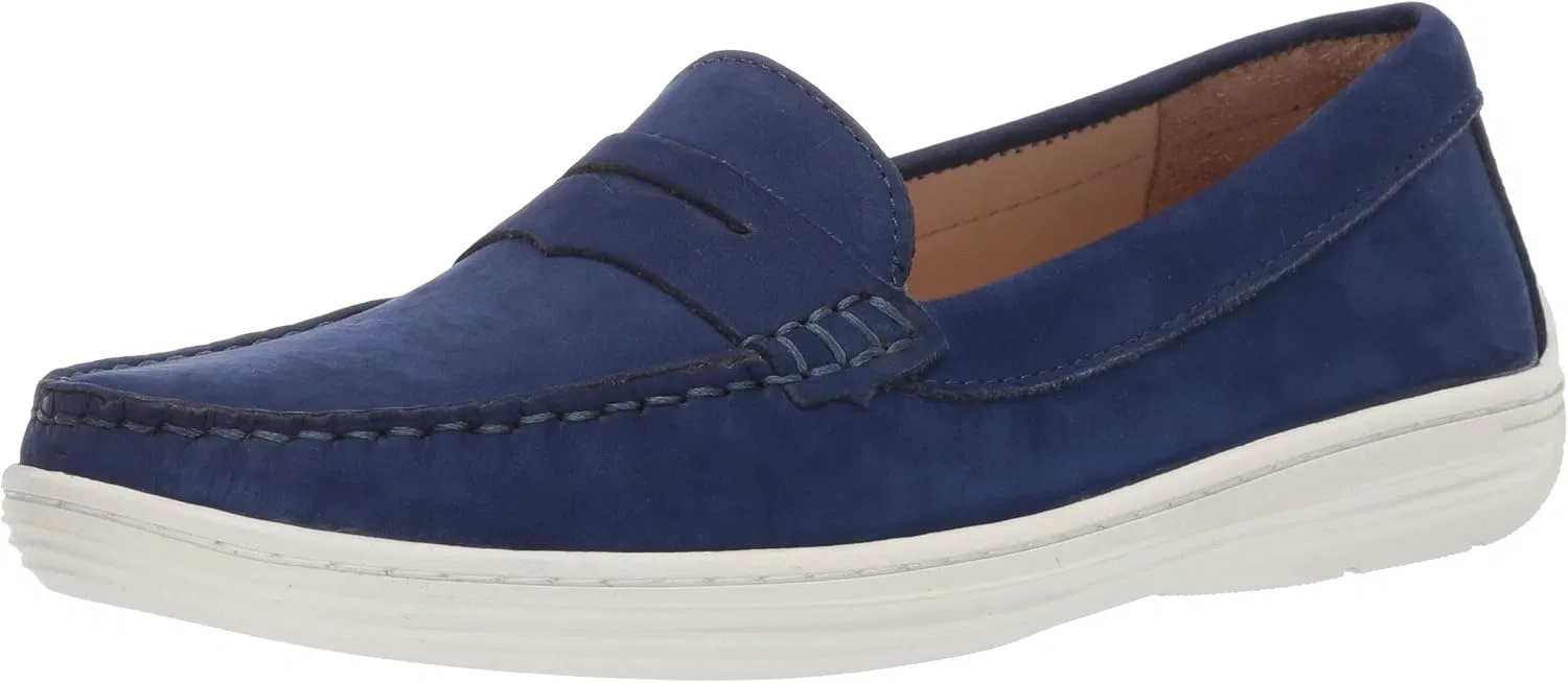 Детские мокасины на подошве с принтом Driver Club USA, Fast Blue Nubuck