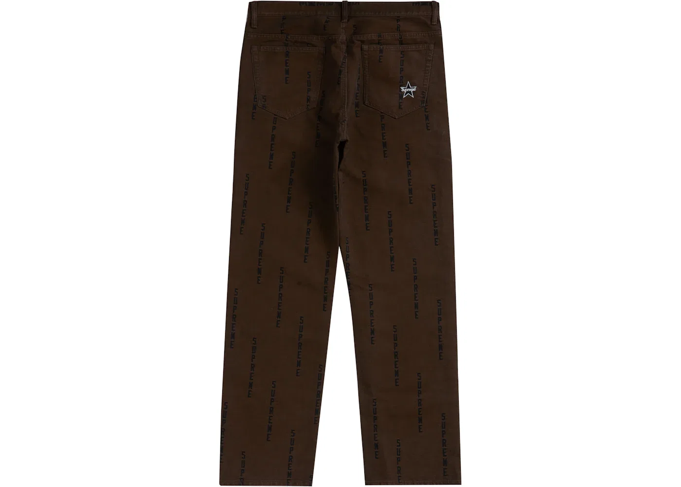 Мужские джинсы с принтом Supreme Logo Stripe Regular Jean, Brown — фото 2