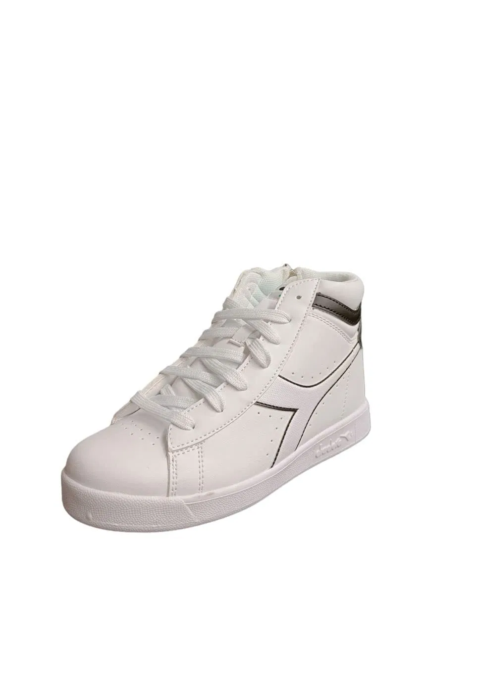 Детские кроссовки с синтетическим верхом Game P High GS Diadora, White — фото 2