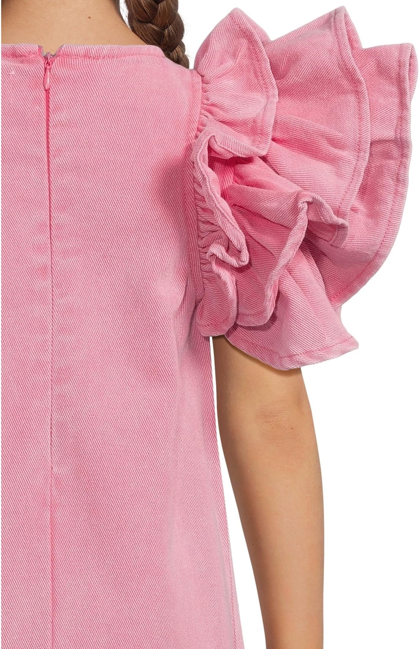 Платье Lola and The Boys Pink Princess Ruffle Denim Dress, розовый — фото 3