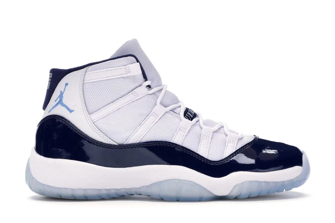 Детские кроссовки Lifestyle с принтом Jordan 11 Retro UNC Win Like 82 Jordan, White/University Blue-Midnight Navy