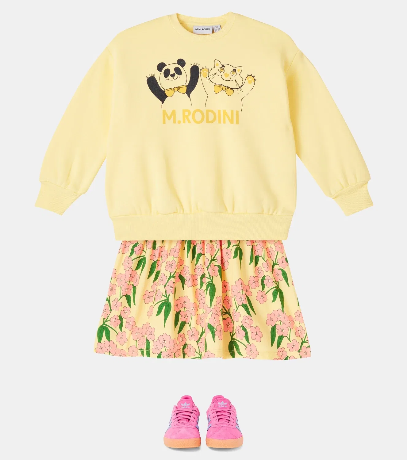 Свитшот хлопковый с принтом Mini Rodini, желтый — фото 2