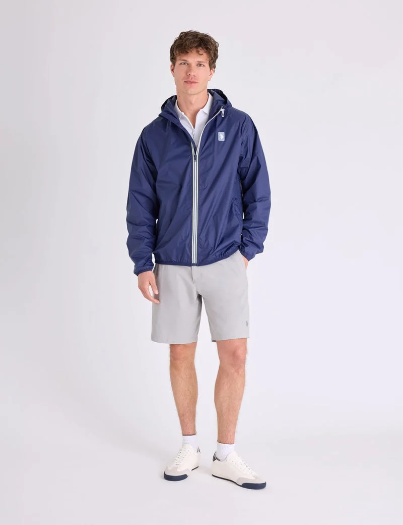 Мужская ветровка U.S. Polo Assn. Signature Stripe With Hood, классический темно-синий — фото 3