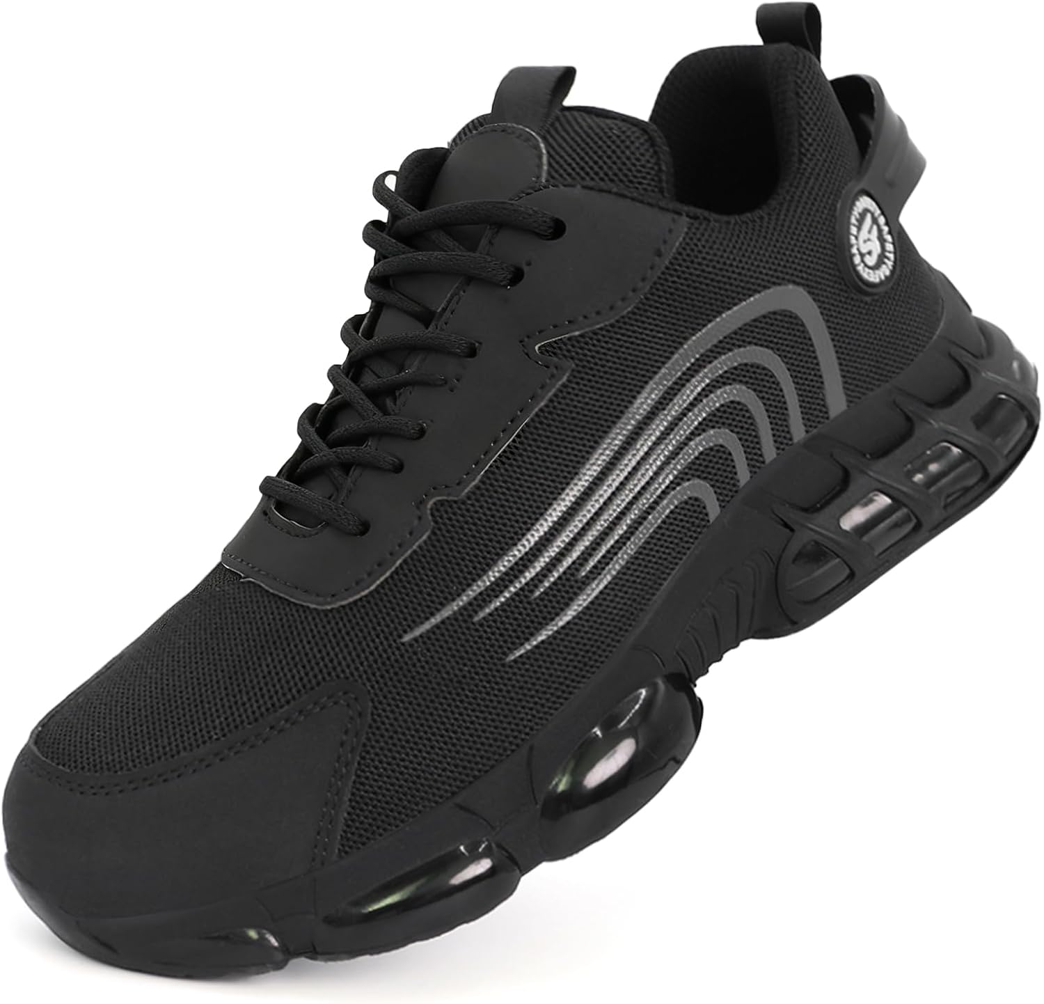 

Стальные ботинки MOLLYBLOS для мужчин, легкая рабочая обувь, непробиваемые мужские защитные ботинки, кроссовки с защитным стальным носком и проколоустойчивой конструкцией, черный