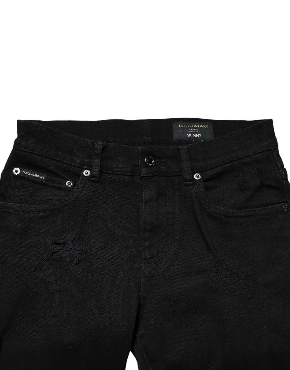 Мужские джинсы-скинни с потертостями Skinny Jeans Dolce & Gabbana, черный — фото 4