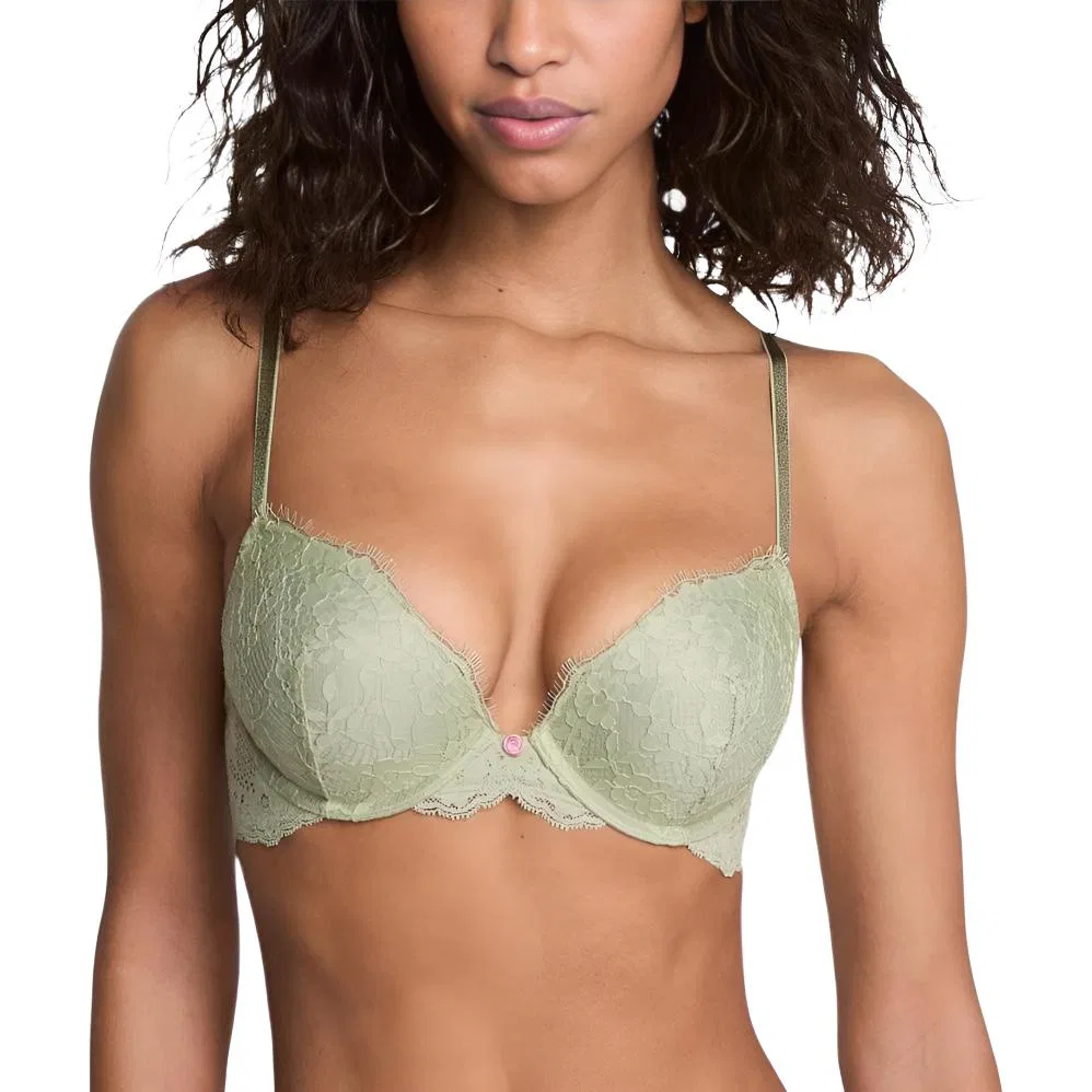 Бюстгальтер Victoria's Secret Dream Angels Lace Push-Up, пустынный зеленый