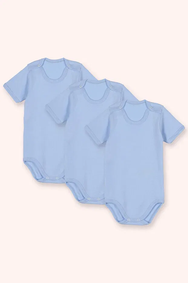 Детское боди с коротким рукавом 3-предметный комплект Panço, Blue