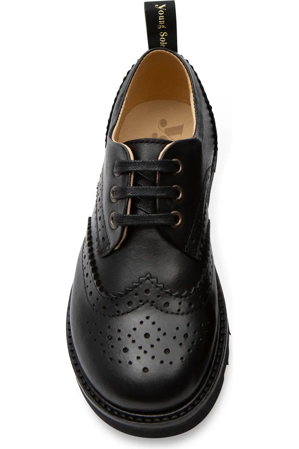 Детские туфли броги на шнуровке Brando Young Soles, All Black — фото 4