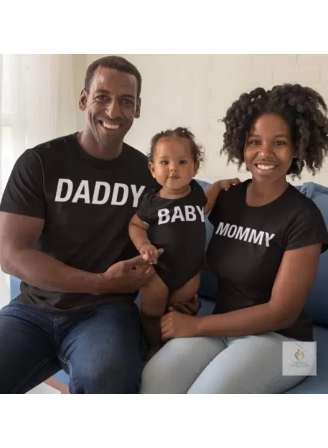 Комплект футболок семейный с принтом Matching Family Outfits, черный