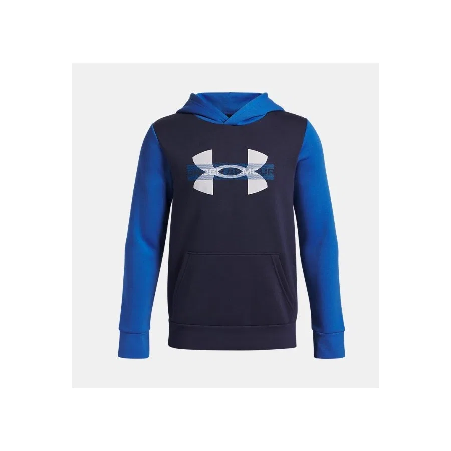 Детский худи с капюшоном из флиса UA Rival Fleece Colorblock Graphic Under Armour, Черный
