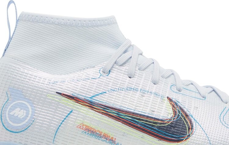 Бутсы Nike Mercurial Superfly 8 Pro FG GS 'Football Grey Light Marine', серый — фото 3