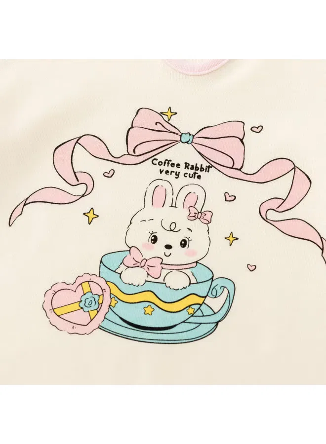 Футболка с коротким рукавом с принтом персонажа Doodle Home, белый — фото 4
