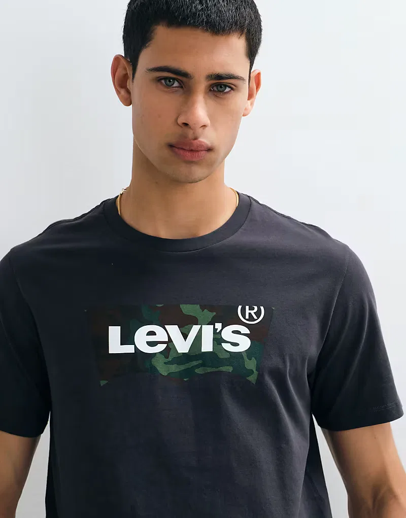 Футболка Levi's с графическим камуфляжным логотипом, черный — фото 3